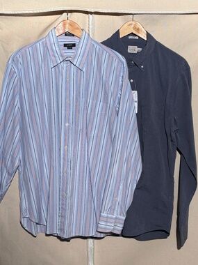 Bundle Two Men's Button-down Long-Sleeve J. Crew Shirts Large